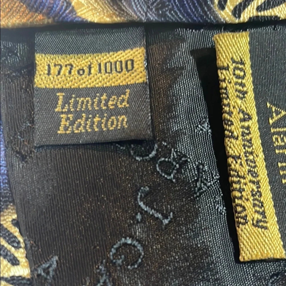 J. Garcia 10th Anniversary Duck Worm Alarm Silk Tie 177 of 1000 Blue Gold
